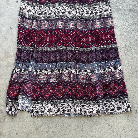 Soft Surroundings Women's Macelo Maxi Dress Size Medium Merlot Smocked Boho - Picture 5 of 8